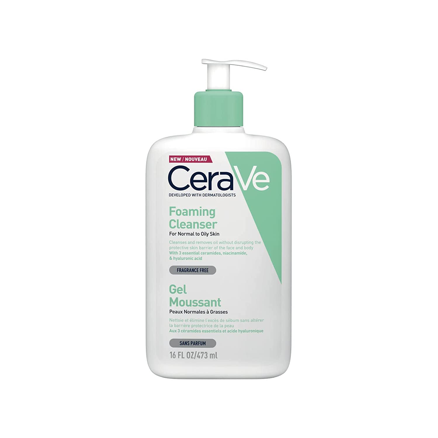 Cerave foaming cleanser gel moussant 16oz 473ml