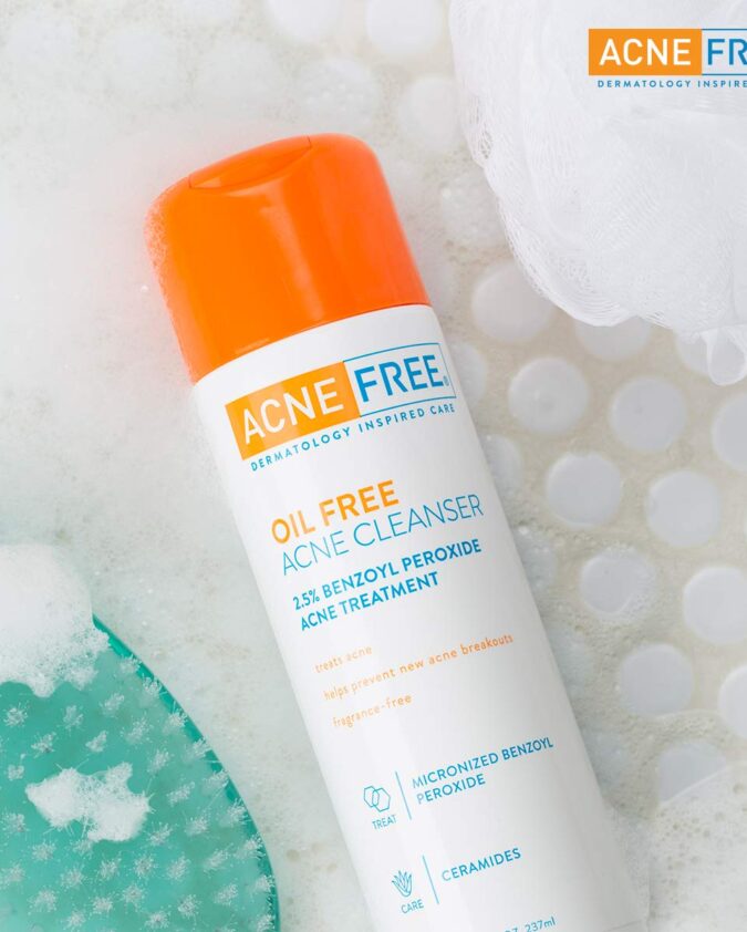 ACNE FREE ACNE CLEANSER 2.5% benzoyl peroxide acne treatment 237ml