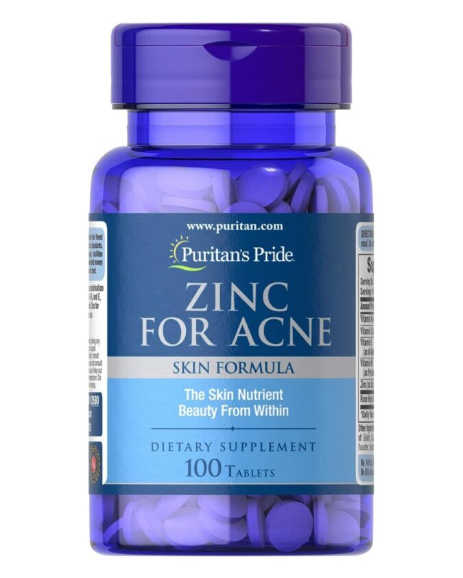 Puritans pride Zinc for acne 100 tablets