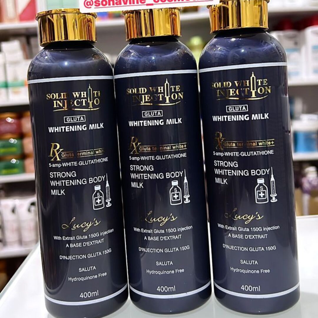 SOLID WHITE INJECTION GLUTA Whitening milk lotion 400ml